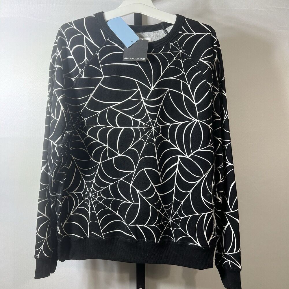 Grayson Threads Size Medium Spiderweb Sweatshirt Long Sleeve NWT Lightweight - Picture 2 of 4